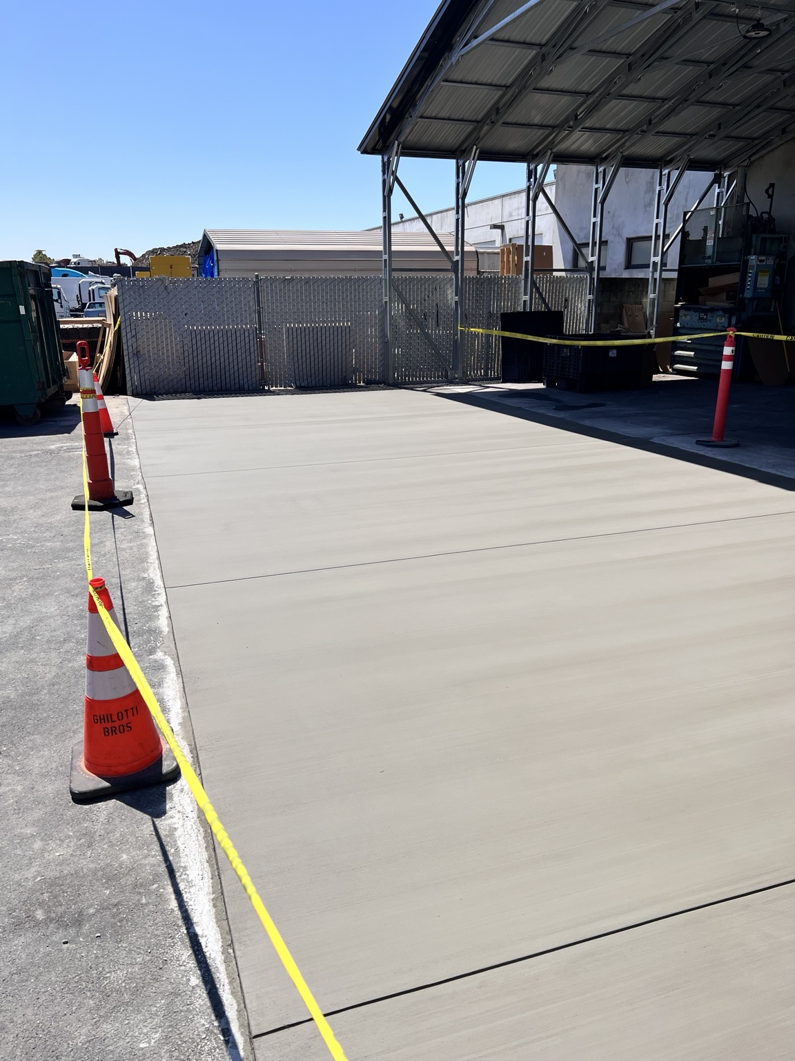 Concrete slab at a commercial facility