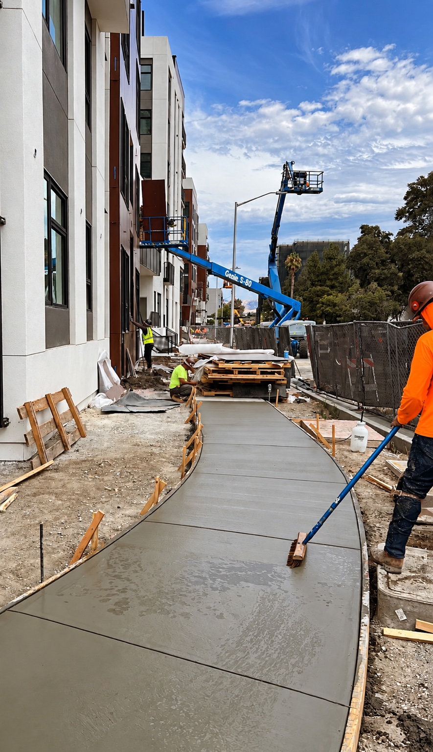 Commercial sidewalk construction