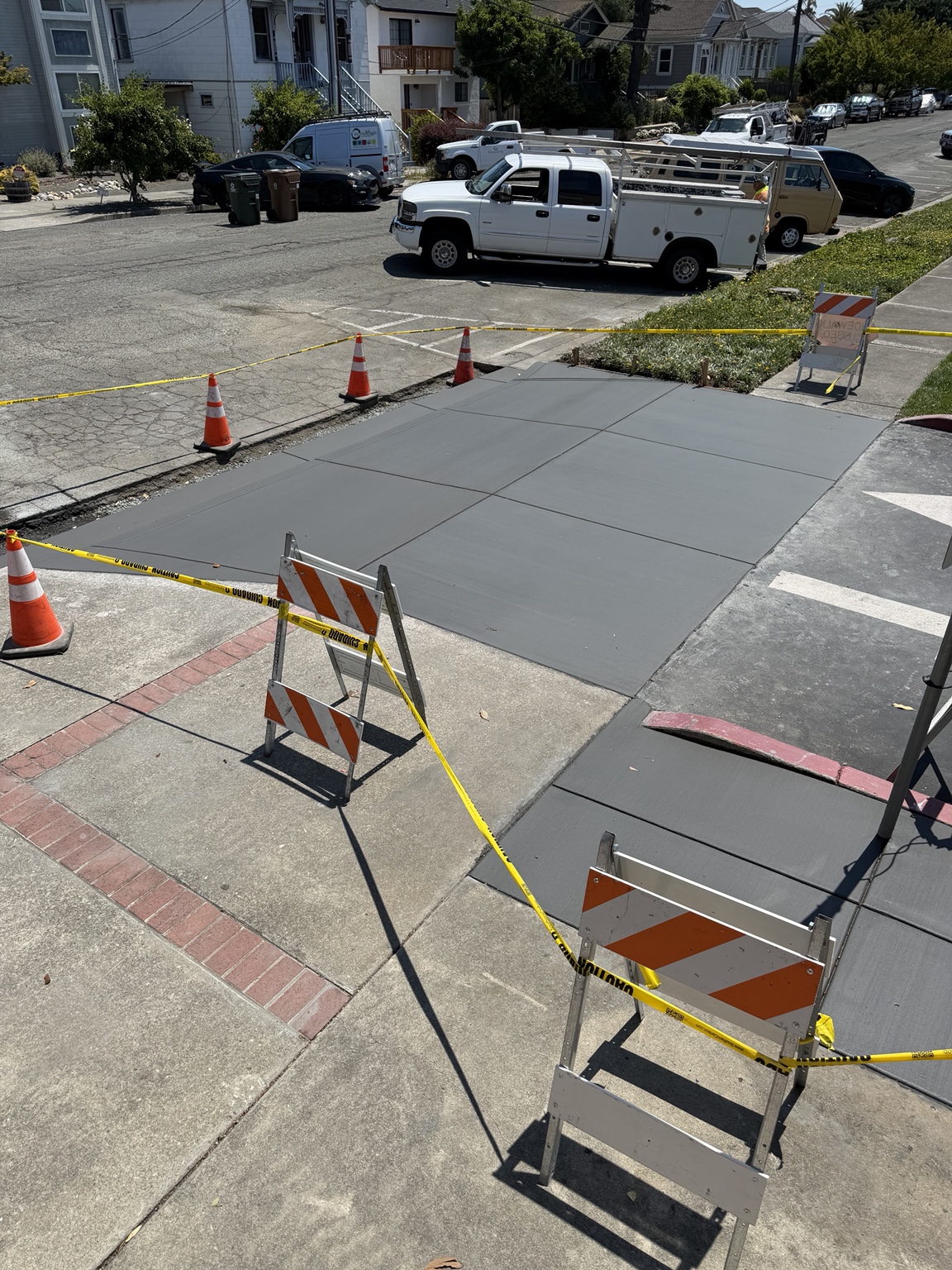 Sidewalk and curb work