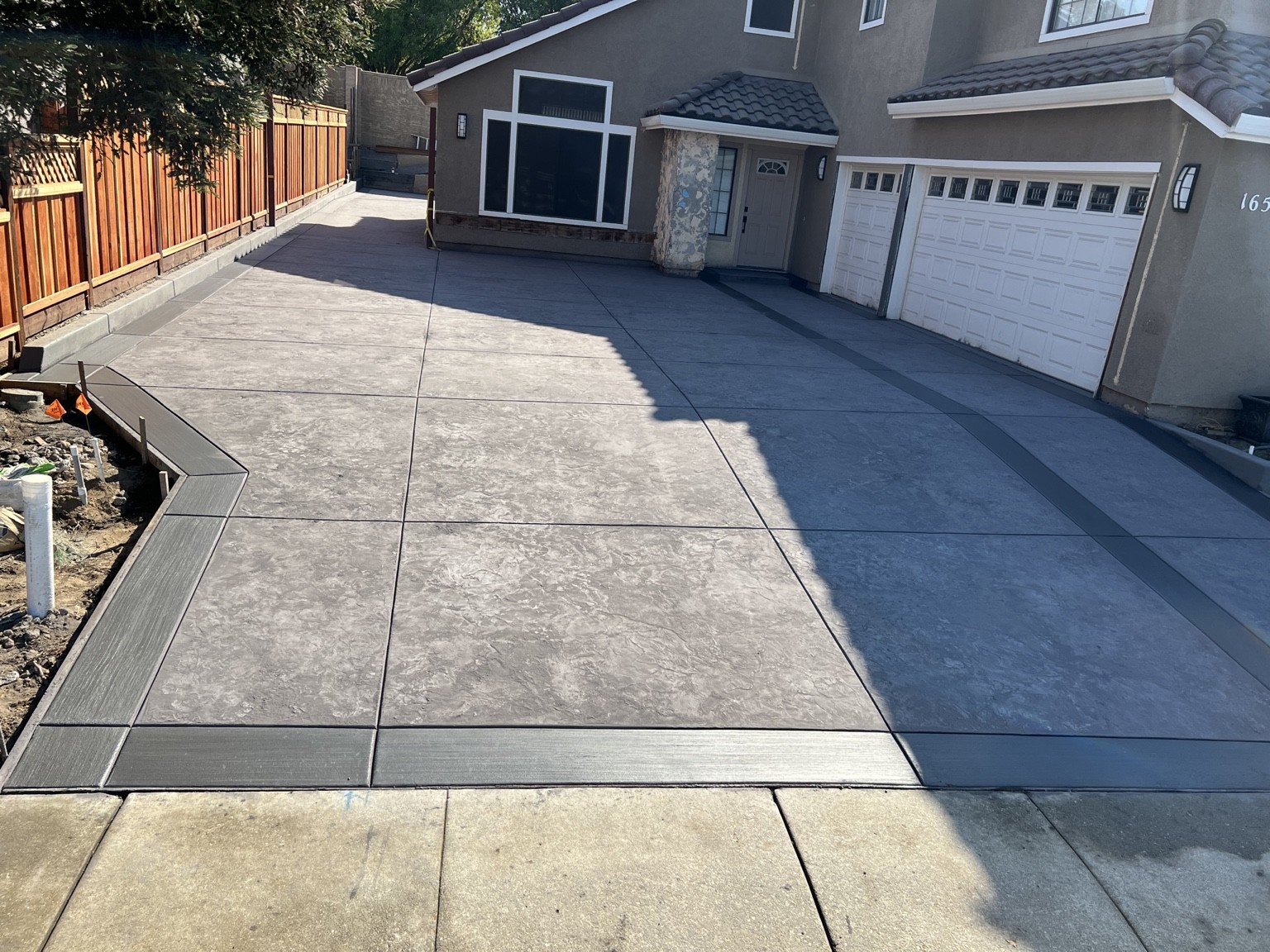 Decorative concrete driveway