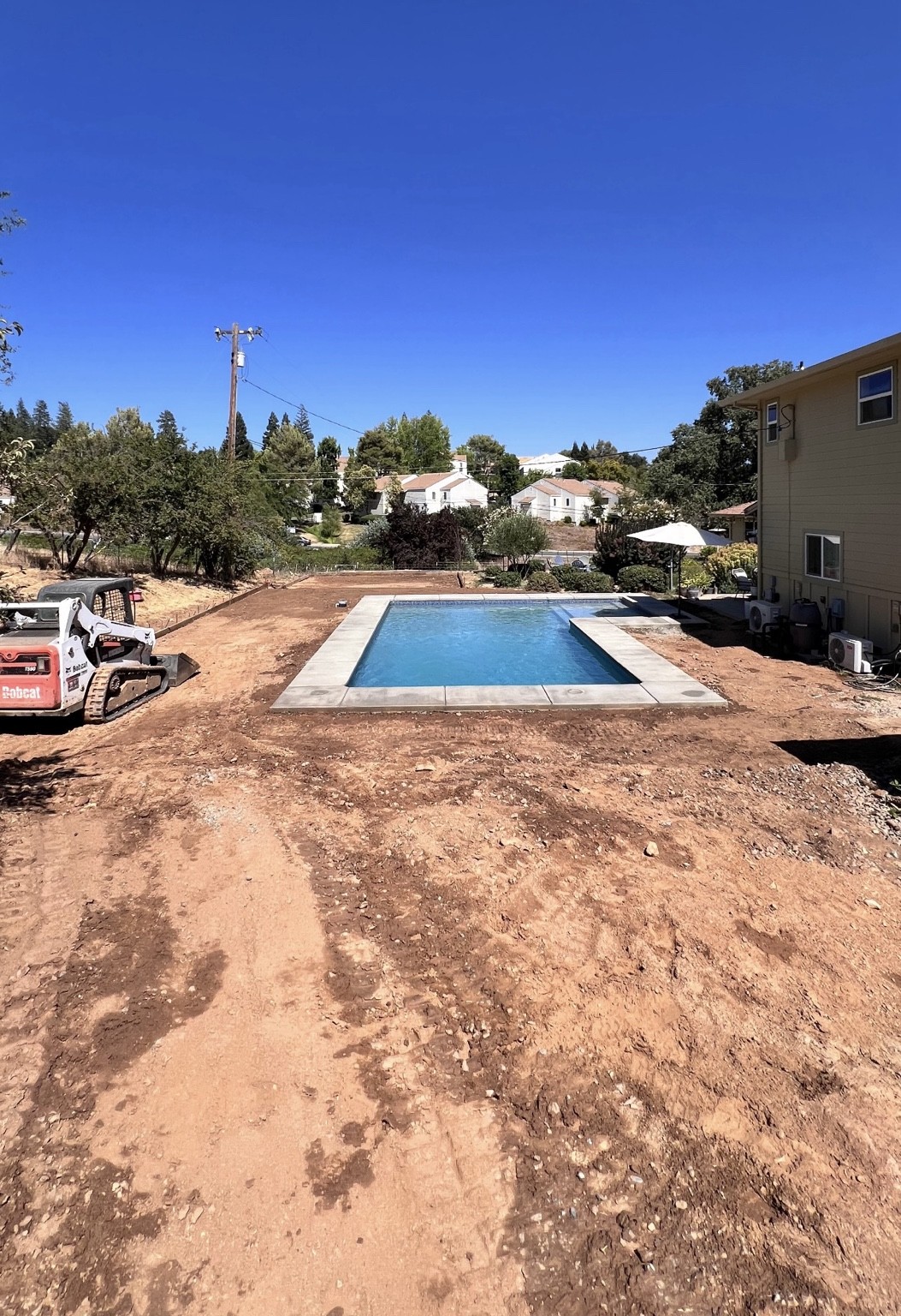 Before · Pool deck site preparation