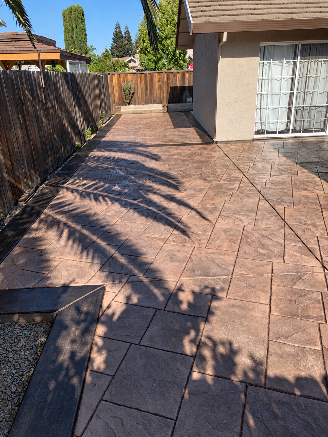 Stamped concrete patio